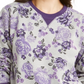 Moletom feminino Karen Scott com estampa de gola redonda, cinza/roxo, tamanho PXL