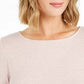 Charter Club Top feminino com decote canoa canelado pequeno, rosa, tamanho PL