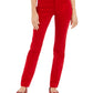 Calça jeans feminina Charter Club Lexington Velveteen Tummy Control com perna reta, vermelha, tamanho 10