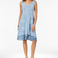Vestido feminino estilo &amp; co com costas cruzadas, azul, tamanho pequeno