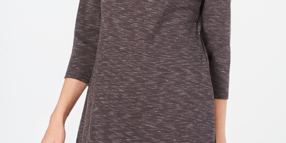 Karen Scott Blusa Feminina Gola Canoa Space Dyed Cinza Tamanho Médio