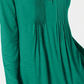 Blusa feminina de manga comprida com pregas estilo &amp; co verde brilhante tamanho extragrande