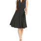 Vestido-camisa feminino com estampa de bolinhas e cinto, preto, tamanho 6