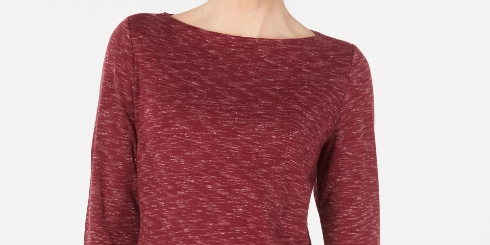 Karen Scott Blusa Feminina Gola Canoa Tingida com Estampa Espacial Médio Vermelho Tamanho P