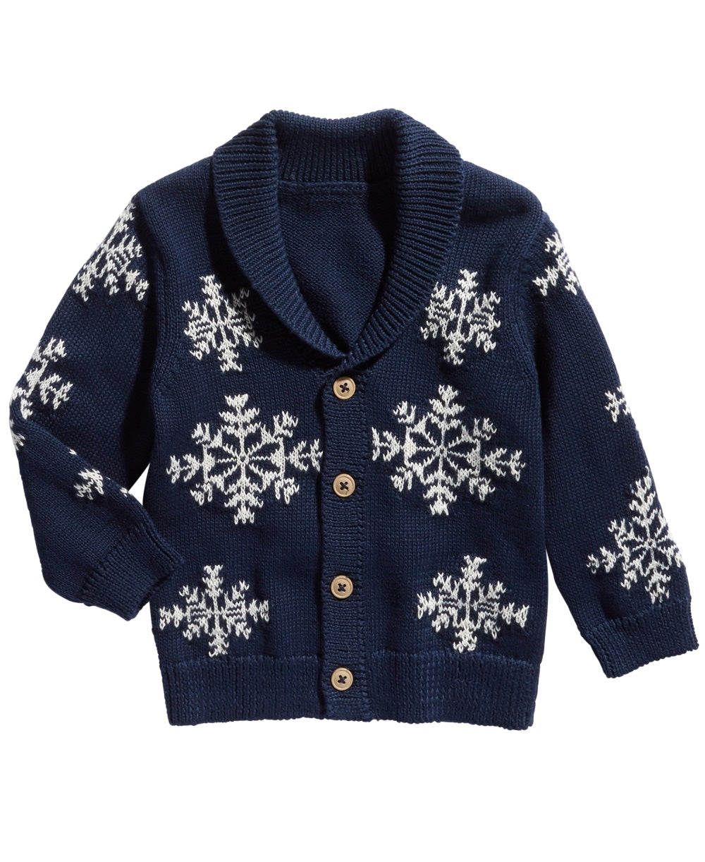 Cardigan infantil floco de neve para meninos First Impressions, azul, tamanho 0-3 meses