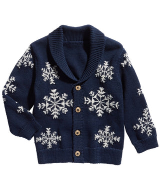 Cardigan infantil floco de neve para meninos First Impressions, azul, tamanho 0-3 meses