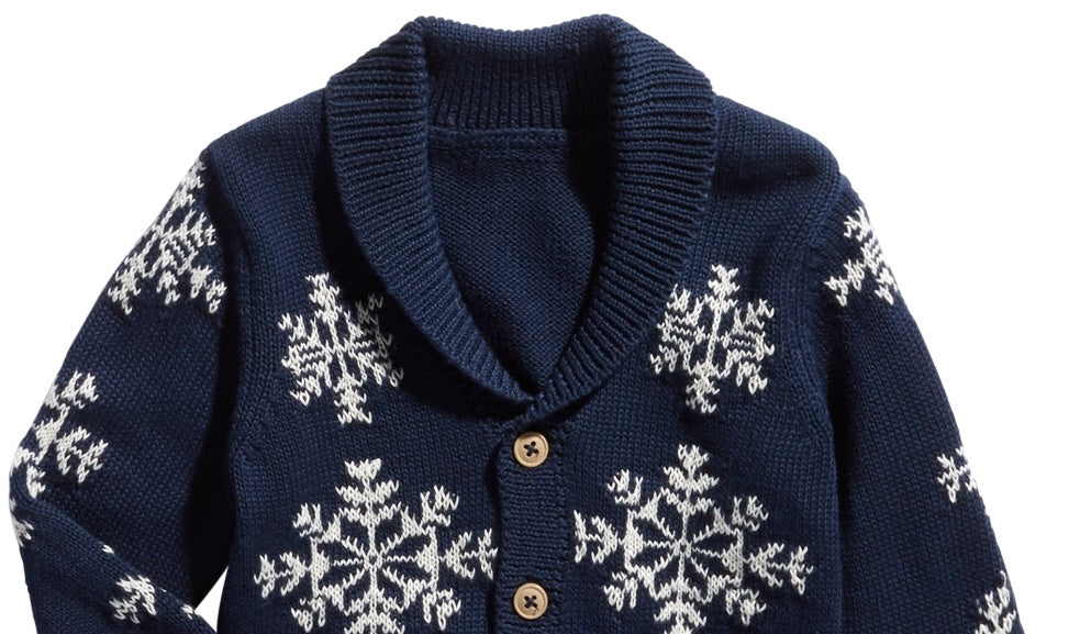 Cardigan infantil floco de neve para meninos First Impressions, azul, tamanho 0-3 meses