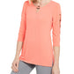 JM Collection Top feminino com alças O Ring, laranja, tamanho pequeno