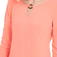 JM Collection Top feminino com alças O Ring, laranja, tamanho pequeno