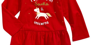 Camiseta infantil First Impressions com estampa de unicórnio e peplum de algodão, tamanho 6 a 9 meses, vermelha, 3 a 6 meses