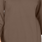 Karen Scott Blusa feminina de algodão com meio zíper e gola alta, marrom, tamanho médio