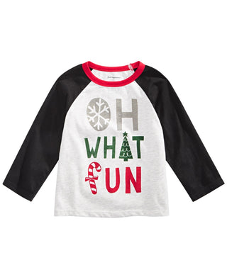 Camiseta estampada What Fun para meninos First Impressions, cinza, tamanho 3-6 meses