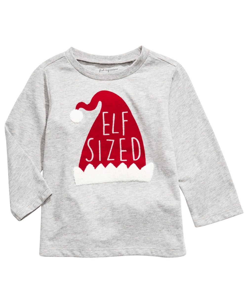 Camiseta infantil First Impressions Baby Boy Elf cinza tamanho 3-6 meses