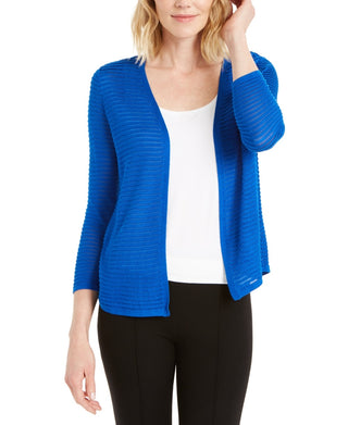 Cardigan texturizado com nervuras otomanas Alfani feminino, azul, tamanho XX-G