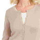 Karen Scott Cardigan Feminino Petite Colorblocked-Hem Bege Tamanho PL