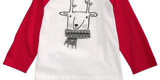 Camiseta estampada de rena First Impressions para bebê menino, branca, tamanho 6-9 meses