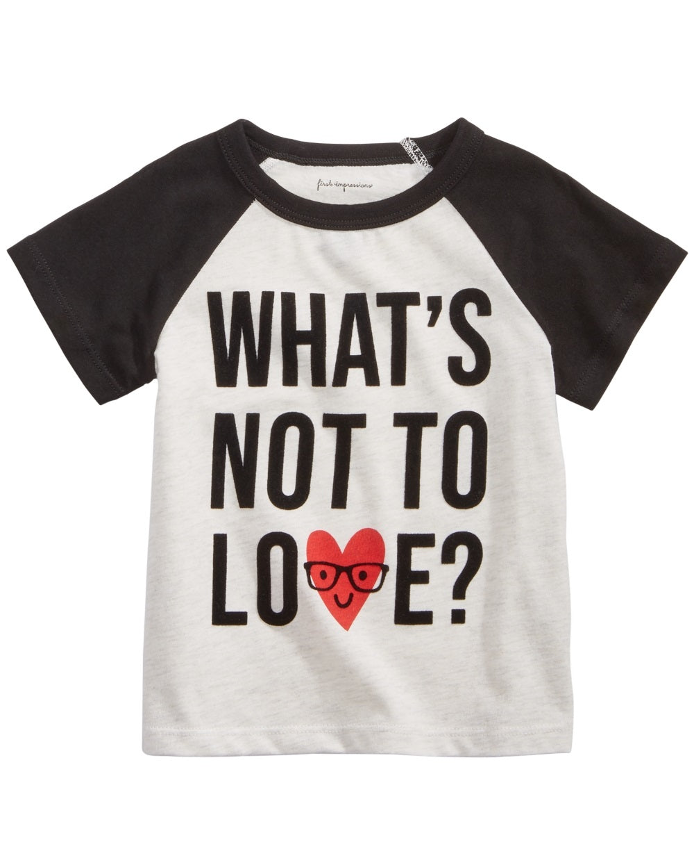 Camiseta estampada First Impressions Baby Boy's Love, branca, tamanho 3 a 6 meses