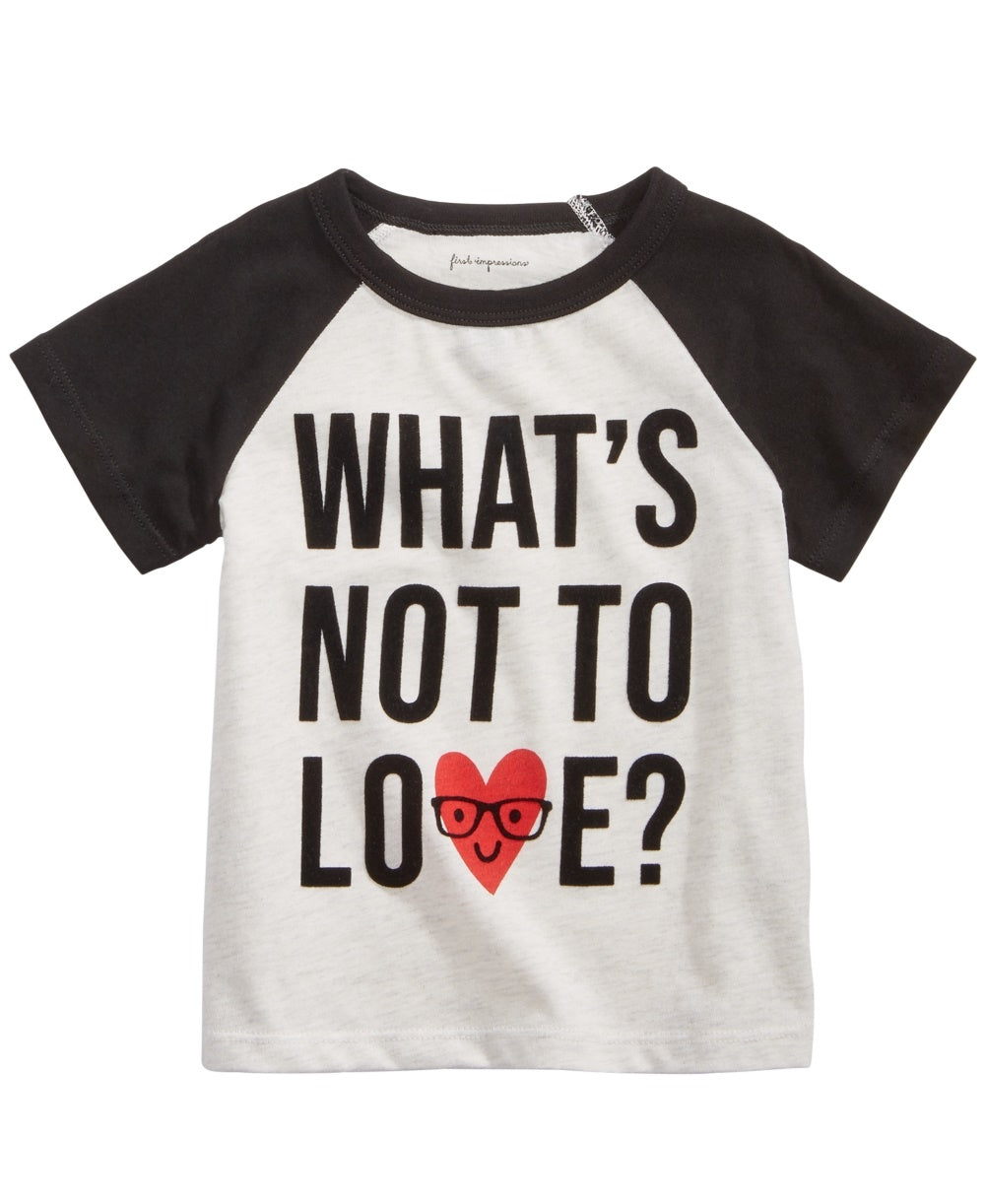 Camiseta estampada de amor para meninos First Impressions, branca, tamanho 18 meses