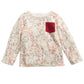 Camiseta manga longa infantil First Impressions com estampa de animais da floresta, bege, tamanho 12 meses