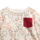 Camiseta manga longa infantil First Impressions com estampa de animais da floresta, bege, tamanho 12 meses