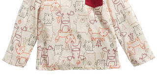 Camiseta manga longa infantil First Impressions com estampa de animais da floresta, bege, tamanho 12 meses
