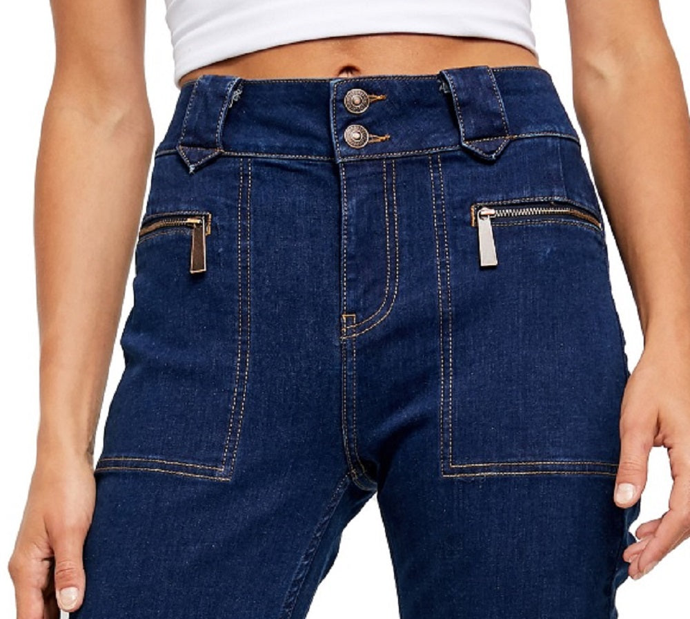 Calça Jeans Flare Layla Cintura Alta Feminina Free People Azul Tamanho 25