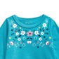Túnica infantil First Impressions Baby Girl de algodão com estampa floral e bainha peplum, azul, tamanho 6-9 meses
