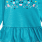 Túnica infantil First Impressions Baby Girl de algodão com estampa floral e bainha peplum, azul, tamanho 6-9 meses