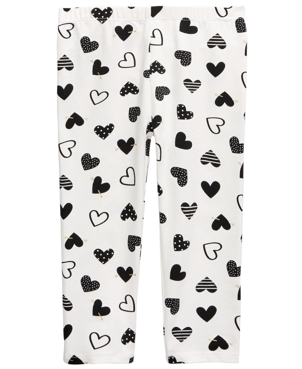 Legging infantil First Impressions para meninas, cor de coração, branca, tamanho 18