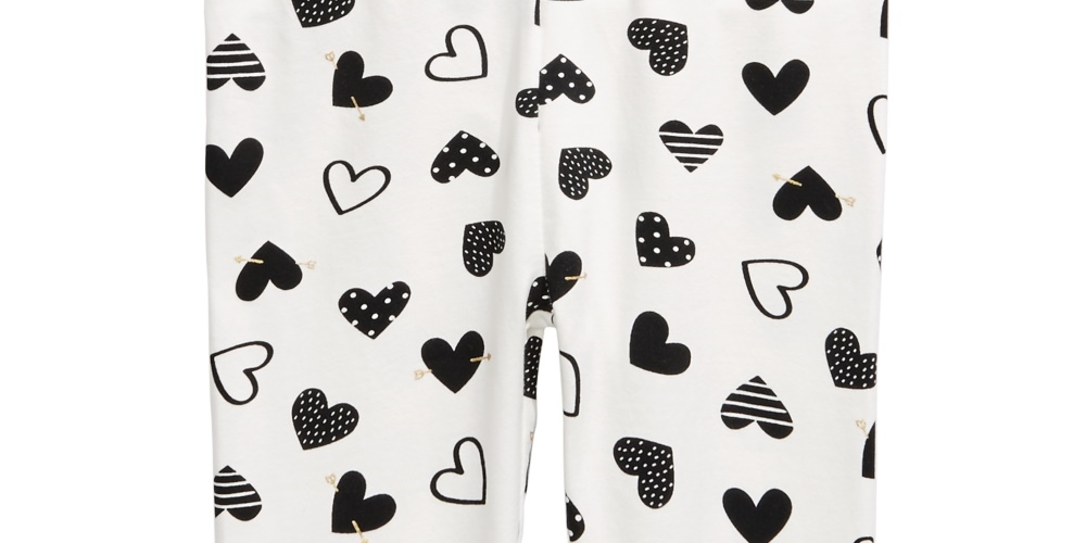 Legging infantil First Impressions para meninas, cor de coração, branca, tamanho 18