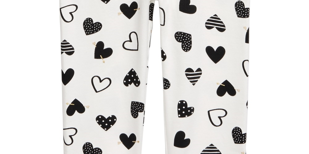 Legging infantil First Impressions para meninas, cor de coração, branca, tamanho 18