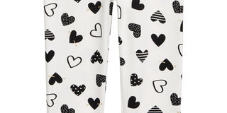 Legging infantil First Impressions para meninas, cor de coração, branca, tamanho 18