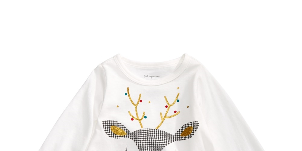 Camiseta com apliques de rena para bebê First Impressions, branca, tamanho 18 meses