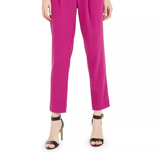 Calça feminina plissada de cintura alta Bar III, rosa, tamanho 4