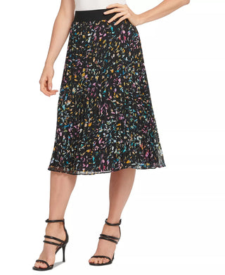 Saia de malha multicolorida feminina DKNY, preta, tamanho grande
