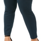 Calça skinny feminina Anne Klein azul-petróleo espinha de peixe para usar no trabalho, tamanho 1X