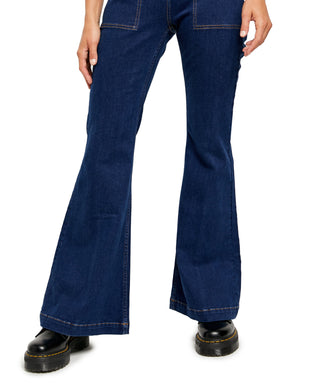 Calça Jeans Flare Layla Cintura Alta Feminina Free People Azul Tamanho 24