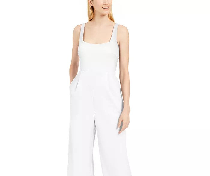 Macacão Calvin Klein Feminino Gola Alta com Lantejoulas Branco Tamanho 12