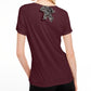 Camiseta feminina lisa com amarração nas costas Maison Jules, vinho, tamanho XX-G