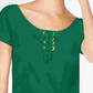 INC International Concepts Camiseta feminina lisa, manga curta, gola redonda, verde, tamanho pequeno