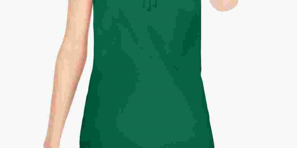 INC International Concepts Camiseta feminina lisa, manga curta, gola redonda, verde, tamanho pequeno