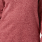 Camiseta feminina Karen Scott com gola redonda e manga comprida mesclada, tamanho pequeno, vermelha