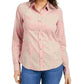 Camisa feminina de veludo cotelê liso Charter Club rosa tamanho XX-G