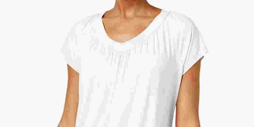 Camiseta feminina Bluson da coleção JM, branca, tamanho pequeno