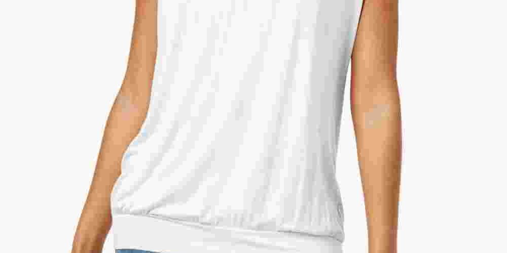 Camiseta feminina Bluson da coleção JM, branca, tamanho pequeno