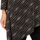 JM Collection Top assimétrico metálico pequeno feminino, preto, tamanho pequeno