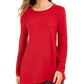 Suéter túnica feminino estilo &amp; co, alto e baixo, vermelho, tamanho grande