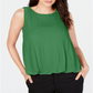 Blusa plissada feminina Alfani, verde, tamanho M