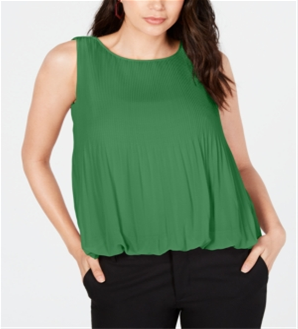 Blusa plissada feminina Alfani, verde, tamanho M