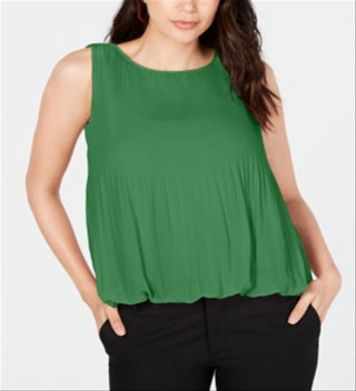 Blusa plissada feminina Alfani, verde, tamanho M